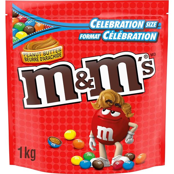 NEW 1KG BAG OF M&M'S MILK CHOCOLATE CANDY