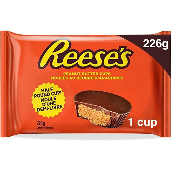 5 NEW REESE'S PEANUT BUTTER HALF POUND CUPS