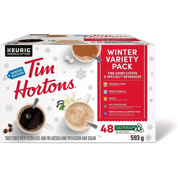 NEW CASE OF TIM HORTONS VARIETY OF KEURIG K-PODS