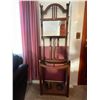 Image 1 : Antique Oak Hall Stand With Beveled Mirror 24W x 13D x 76T