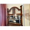 Image 2 : Antique Oak Hall Stand With Beveled Mirror 24W x 13D x 76T
