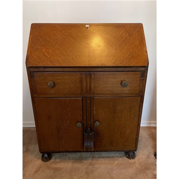 Georgian Oak Secretary Desk 30W x 17D x 40H