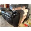 Image 2 : Brown Leather Love Seat Good Condition 60L 38D x 37T