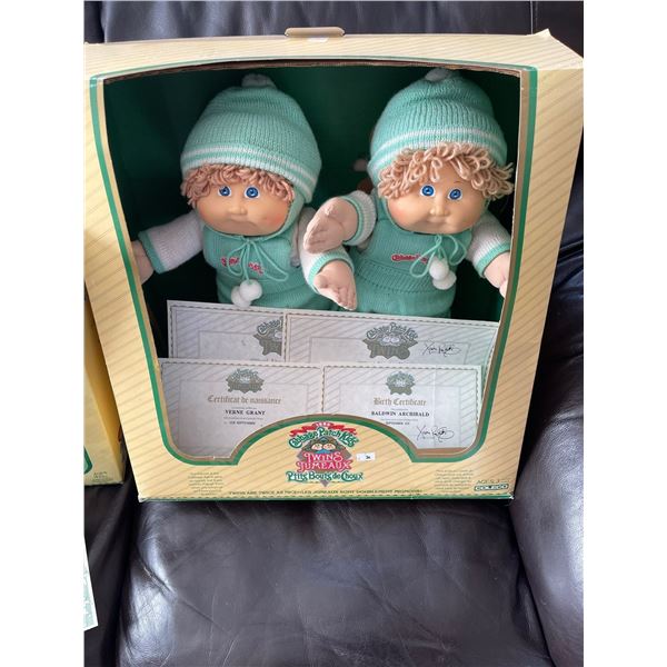 1984 Cabbage Patch Twins Dolls Baldwin Archibald & Verne Grant