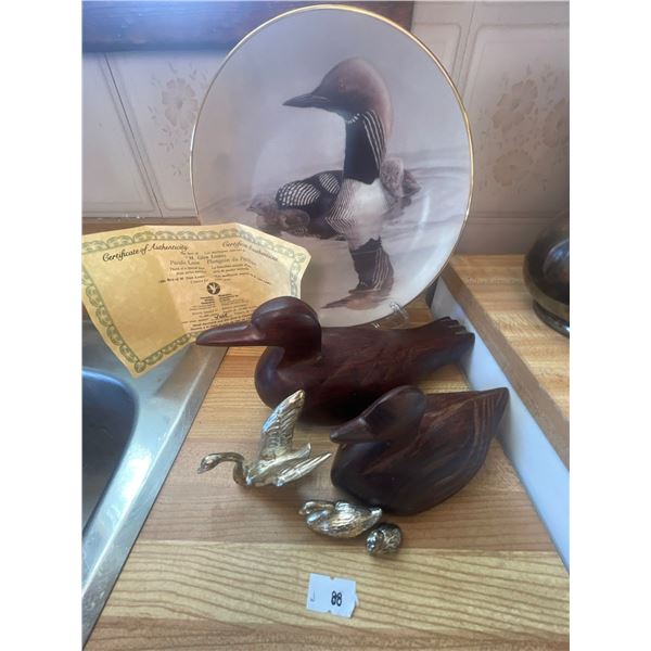 Loone Plate Bradford Exchange  & Wood Loons