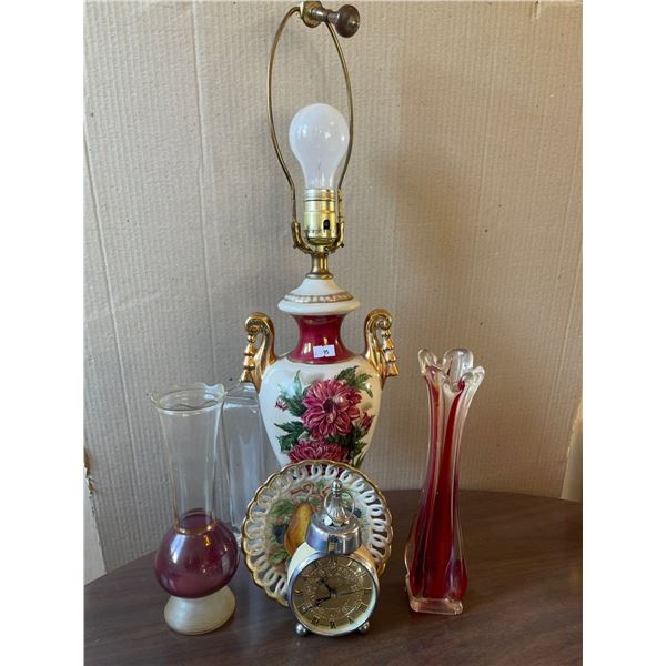 Lamp Alarm Clock Vintage Glass Vases