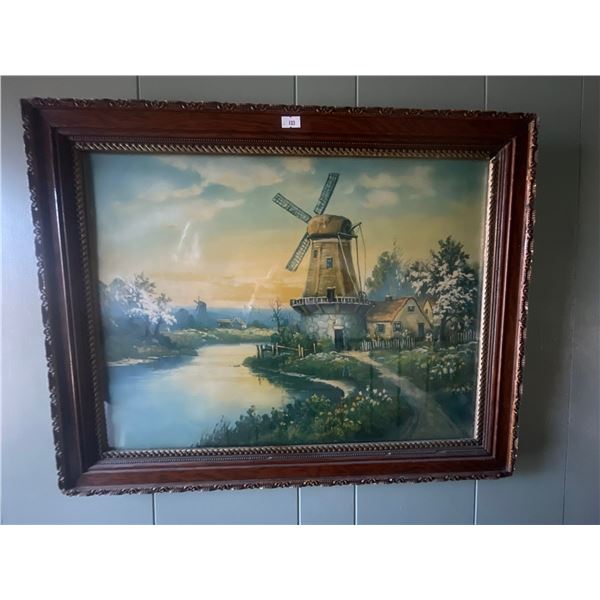 Dutch Print in Victorian Oak Frame 24 x 19