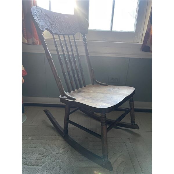 Art Nouveau Oak Rocking Chair