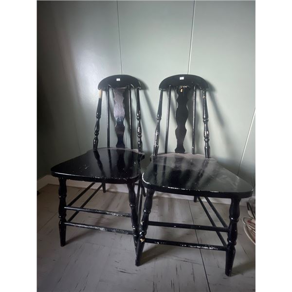 Pair Antique Wood Chairs
