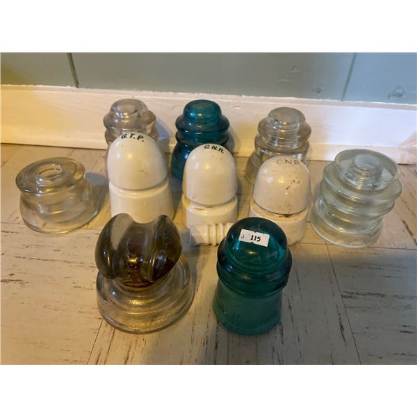 Glass Insulator Collection 3 Coloured CNR GTP