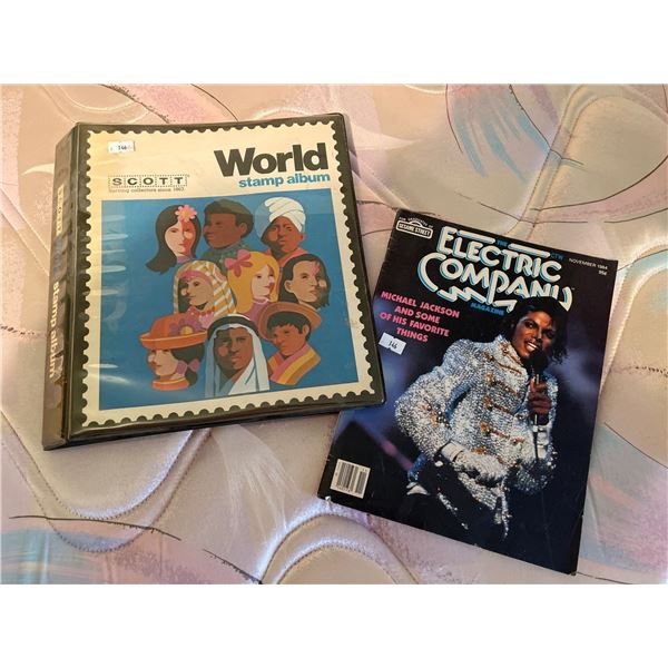 Electric Company Micheal Jackson 1984 Sesame Street Scott Stamp Album - No Stamps