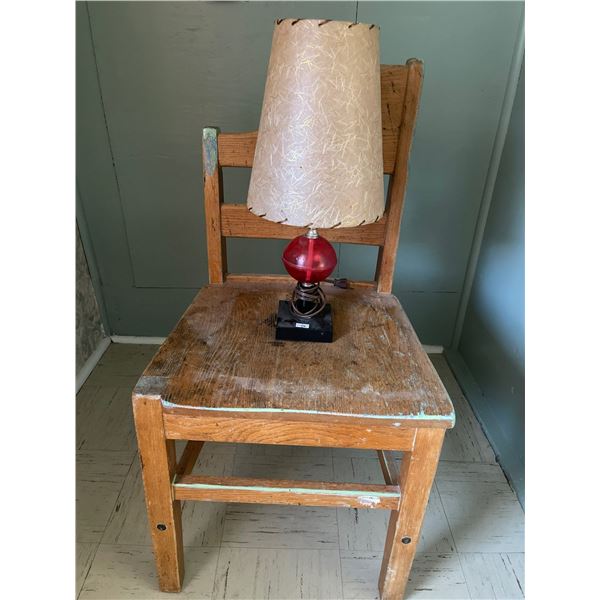 Antique Chair & Lamp