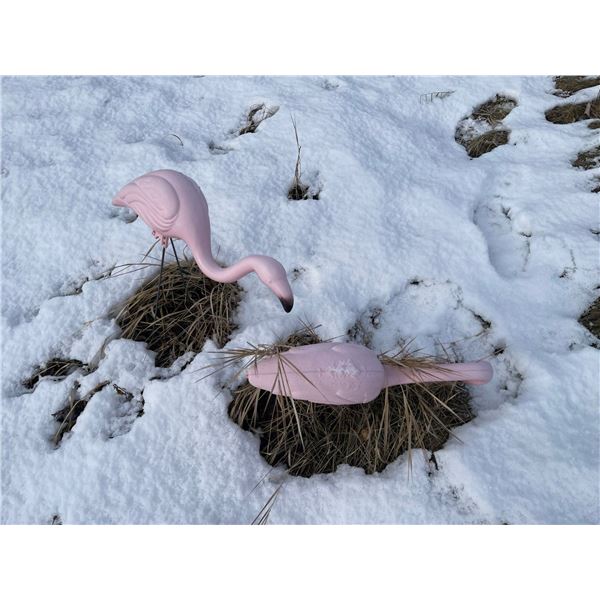 Garden Table & Decor Pink Flamingos Owl