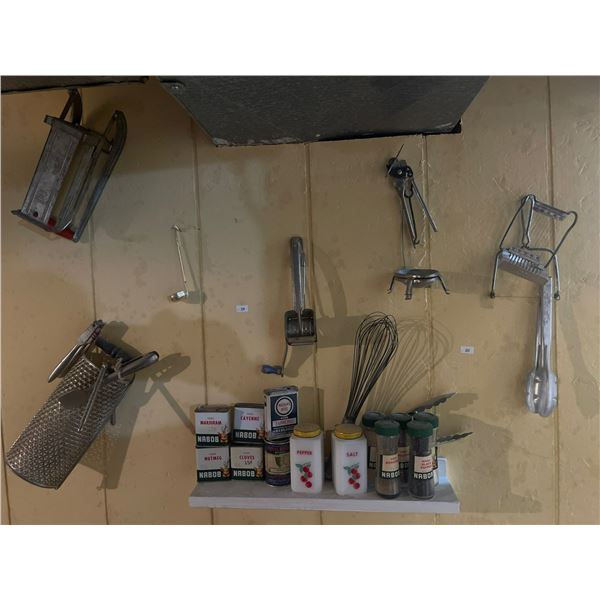 Antique Kitchen Decor Implements Nabob Cans