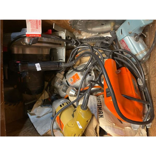 Drawer Of Electric Tools Skill Saw Jigsaw Drill