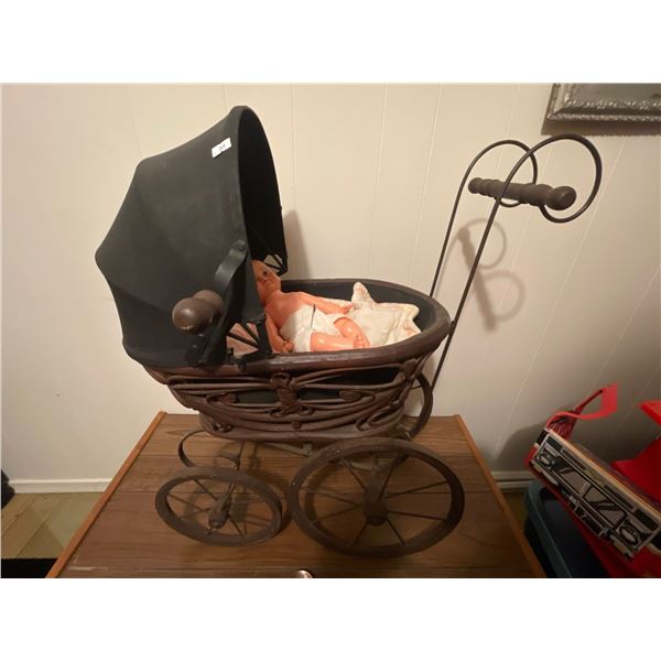 Victorian Iron Doll Carriage 