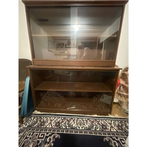 Glass Doors Display Cabinet - Contents not Included