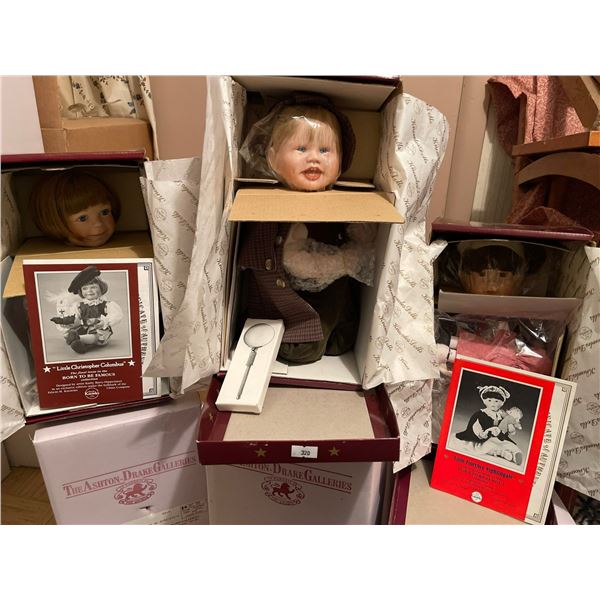 Little Sherlock, Little Chrisopher Columbus, Little Florence Ashton Drake Galleries Dolls New In Box