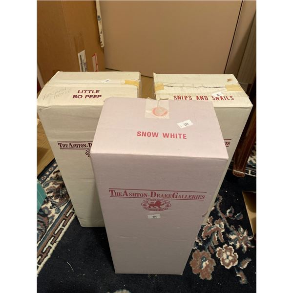 Little Boe Peep, Snips, Snow White, Little Boy Blue, Ashton Drake Galleries Dolls New In Box