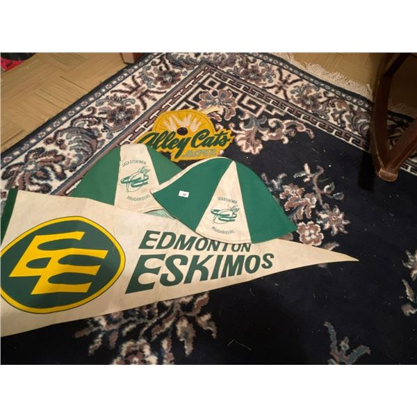Antique Saskatchew Roughriders And Eskimos Collectibles, Alley Cats Jasper
