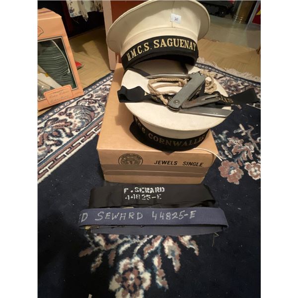 Sailor Hats HMCS Cornwallis HMCS Saguenay Hat Shipmans Knife