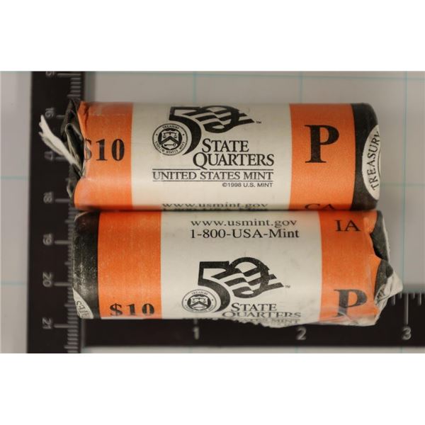 2 PARTIAL ROLLS OF BU STATE QUARTERS: (36) 2004-P