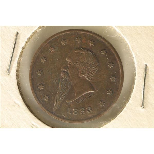 1863 CIVIL WAR TOKEN  GUSTAVUS LINDENMUELLER,