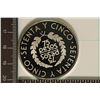 Image 1 : .64 TROY OZ. PROOF STERLING SILVER CASINO 75 PESO