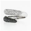 Image 6 : Estate 18k Gold 1.80 ctw Fancy Black & F VS2 Diamond Bypass Snake Wrap Band Ring