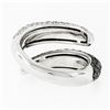 Image 7 : Estate 18k Gold 1.80 ctw Fancy Black & F VS2 Diamond Bypass Snake Wrap Band Ring