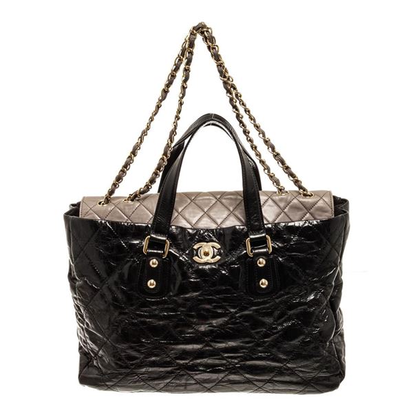 Chanel Black and Gold Leather Portobello Tote bag