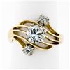 Image 1 : Antique Jabel 14k Gold GIA 1.19 ctw Round Cut Diamond Open Swirl Engagement Ring