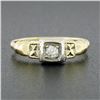 Image 2 : Antique 14k TT Gold 0.10 ctw Old Mine Cut Diamond Solitaire Petite Promise Ring