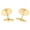 Image 6 : Men's 14k Yellow Gold Dual Finish 20mm Round Concave Swirl Design Cuff Links