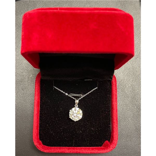 GRA certified 5.00 carat moissanite VVS D colour solitaire pendant set in sterling silver appraised