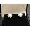Image 2 : GRA certified moissanite VVS D colour earrings set in silver weighing an approximate total weight of