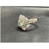 Image 2 : One Bluish green moissanite VVS in center weighing approx. 2.15 carat w/40 cubic zirconium approxima