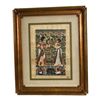 Image 1 : Framed Egyptian "Tutankhamun and his wife Ankhesenamun" Pharaonic modern papyrus center print/pain