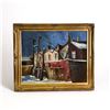 Image 1 : Framed original "Winter Houses" painting on canvas signed by Canadian artist Elmar Koppel from estat