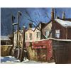 Image 2 : Framed original "Winter Houses" painting on canvas signed by Canadian artist Elmar Koppel from estat