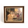 Image 1 : Vintage framed "Dance Class" reproduction painting print on board by French artist Edgar Degas