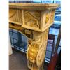 Image 2 : Antique 2pc Egyptian fireplace stone mantle - approx. 59in wide x 14 1/2in depth x 52in height