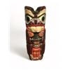 Image 1 : Approx. 38in tall First Nations wooden carved totem pole wall art - approx. 13 1/2in wide x 38in tal
