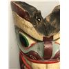 Image 2 : Approx. 38in tall First Nations wooden carved totem pole wall art - approx. 13 1/2in wide x 38in tal