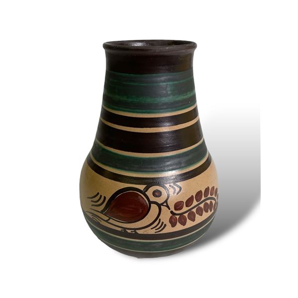 Mid-century modern pottery vase - approx. 7 1/2in tall x 5 1/2in wide