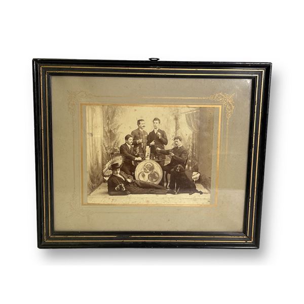 Framed antique "Friedrich "Frederick" Wendling" family/group photograph from estate - frame approx.