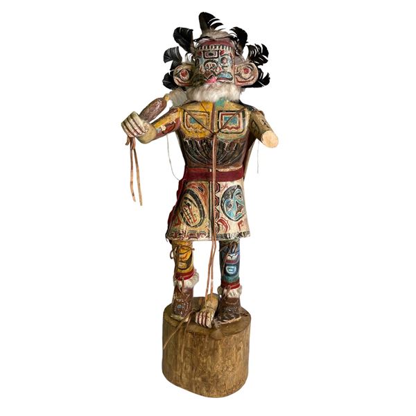 Navajo Guard Kachino wood carved doll from movie set - approx. 41in tall x 15in wide x 13in depth (1