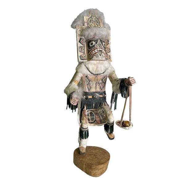 Navajo Guard Kachino wood carved doll from movie set - approx. 40in tall x 15in wide x 14in depth