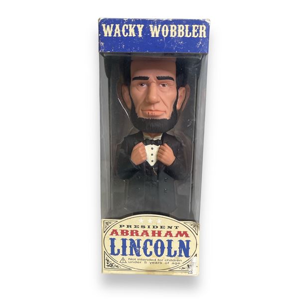 Vintage Wacky Wobbler President Abraham Lincoln figurine in original box