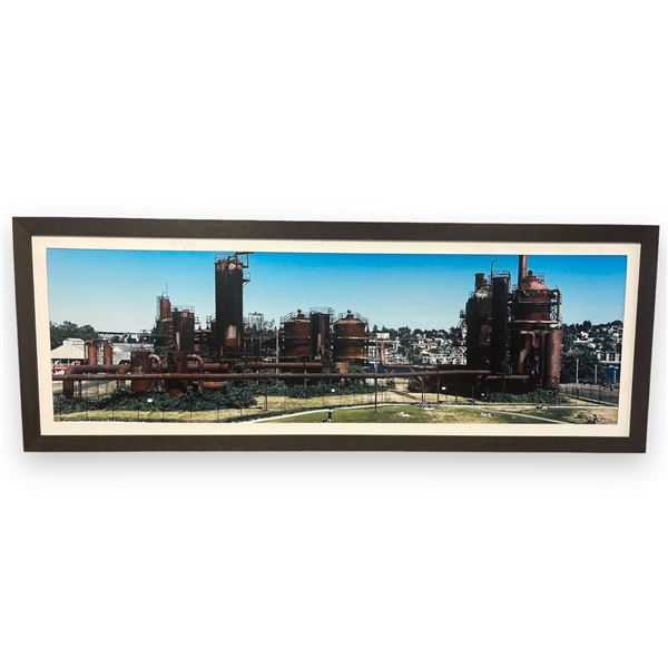Framed large "Industrial Scene" print on board from movie set - valued at $1,800 USD w/ paperwork fr